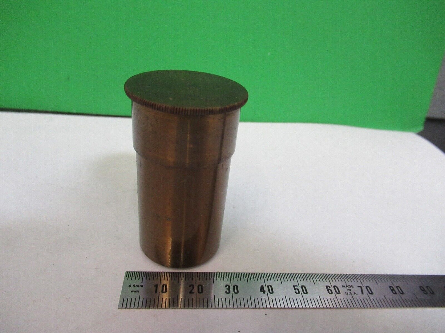 ANTIQUE BRASS EMPTY BAUSCH LOMB OBJECTIVE CANISTER 2/3 MICROSCOPE PART Z1-FT-93