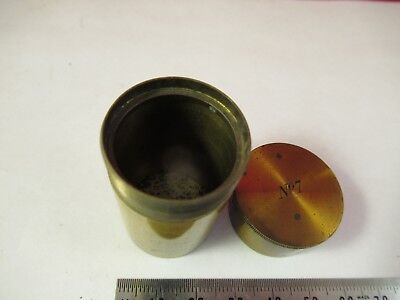 ANTIQUE BRASS EMPTY OBJECTIVE CAN LEMADERLEY FRANCE MICROSCOPE PART #66-A-44