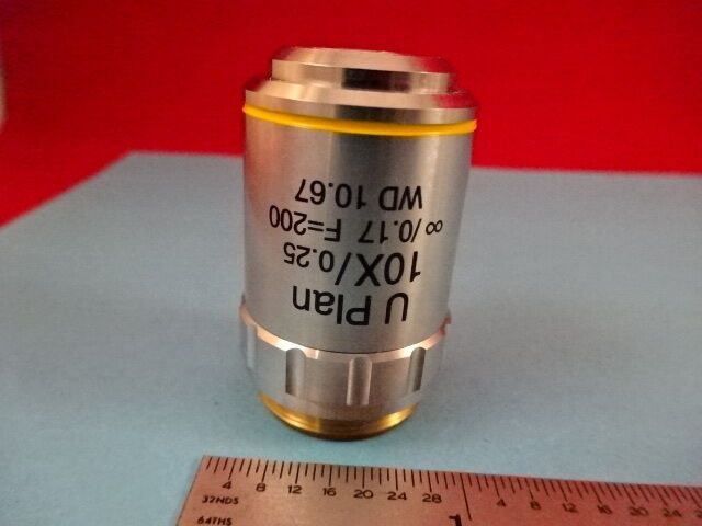 MICROSCOPE PART MEIJI TECHNO JAPAN OBJECTIVE 10X PLAN OPTICS AS IS #X6-B-52