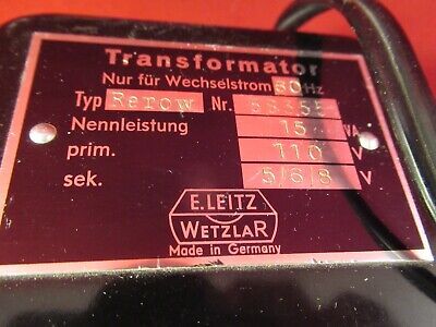 MICROSCOPE PART LEITZ GERMANY POWER SUPPLY TRANSFORMER OPTICS AS PICTURED 8-B-04