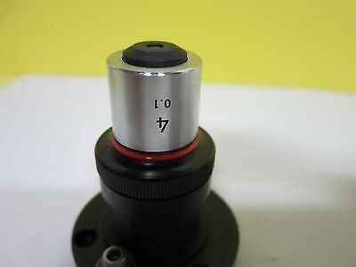 MICROSCOPE PART NIKON JAPAN OBJECTIVE 4X + ATTACHMENT OPTICS AS IS BIN#T6-17