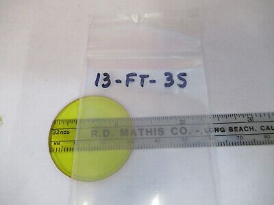 BAUSCH LOMB YELLOW GLASS FILTER MICROSCOPE PART OPTICS AS PICTURED &13-FT-35