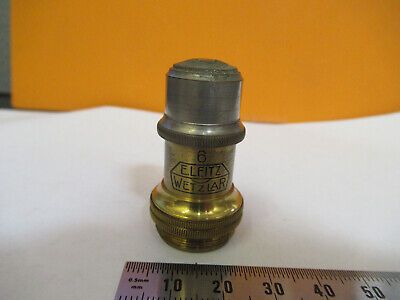 ANTIQUE ERNST LEITZ "6" BRASS OBJECTIVE MICROSCOPE PART AS PICTURED 4B-FT-31