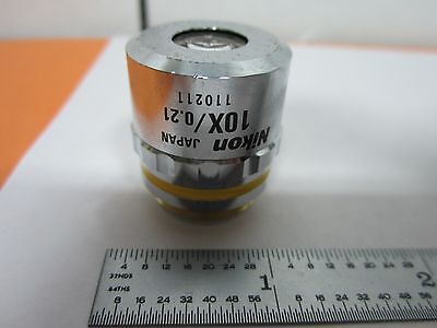 FOR PARTS MICROSCOPE OBJECTIVE NIKON 10X CF PLAN OPTICS AS IS BIN#K9-47-B