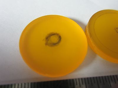 MICROSCOPE PART OPTICAL LOT 3 EA YELLOW FILTER OPTICS AS IS BIN#34-35