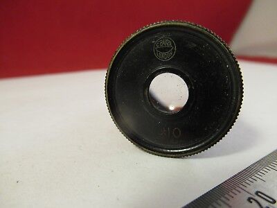 ANTIQUE BRASS EYEPIECE X10 BAKER LONDON MICROSCOPE PART AS PICTURED #66-A-41