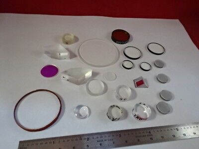 LOT OPTICAL GLASS LENSES PRISMS FILTERS LASER OPTICS AS PICTURED &R7-A-30