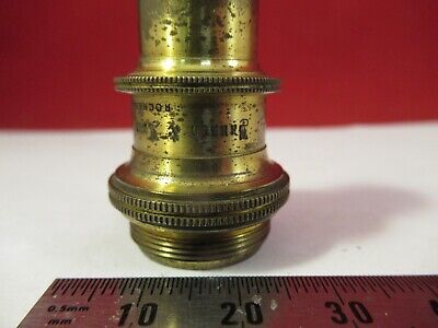 ANTIQUE BRASS OBJECTIVE BAUSCH LOMB 1/12 OPTICS MICROSCOPE AS PICTURED #10-B-35