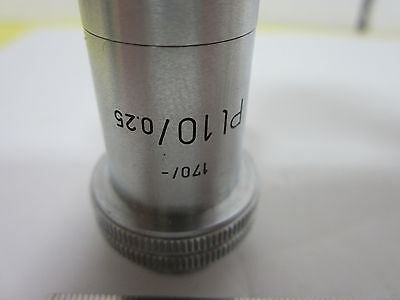 LEITZ WETZLAR GERMANY PL 10X OBJECTIVE MICROSCOPE OPTICS BIN#H1-13