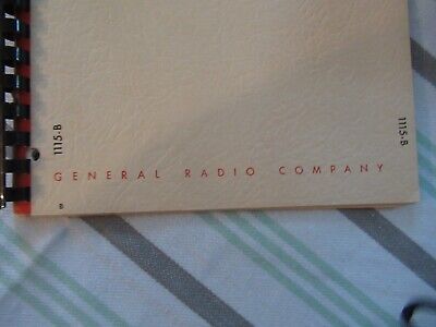 COLLECTABLE RARE GENERAL RADIO GR 1115-B FREQUENCY STANDARD MANUAL 1965 &BIBLI