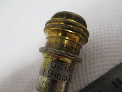 OPTICAL VINTAGE MICROSCOPE OBJECTIVE 97X BAUSCH LOMB OPTICS AS PICTURED W1-A-77