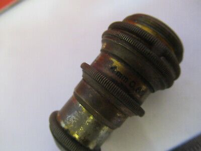 ANTIQUE BRASS BAUSCH LOMB 4mm objective MICROSCOPE PART AS PICTURED  &B3-B-16