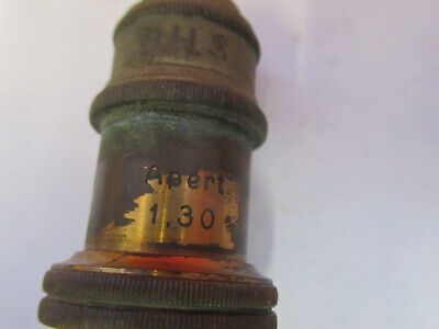 ANTIQUE BRASS LEITZ GERMANY OBJECTIVE "2" MICROSCOPE PART AS PICTURED F6-B-110