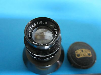 RARE MICROSCOPE OBJECTIVE LENS CARL ZEISS JENA GERMANY PLANAR 4.5X 5 cm OPTICS