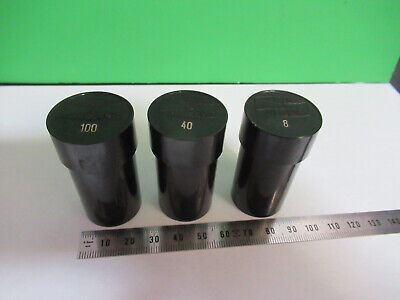 ANTIQUE EMPTY PLASTIC CANS OBJECTIVE SEIBERT MICROSCOPE PART AS PICTURED R9-A-48