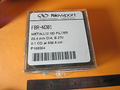 OPTICAL NEWPORT METALLIC FILTER 1" DIAMETER B270 0.1 @633 nm LASER OPTICS BIN#D7