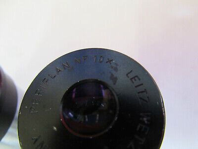 LEITZ PAIR EYEPIECE OCULAR NF 10X PERIPLAN MICROSCOPE PART AS PICTURED &B2-A-21