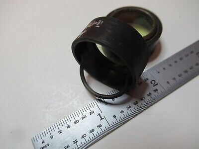 ANTIQUE MICROSCOPE PART PAIR FILTER LENS PB24330-1 UNKNOWN AS PICTURED &16-B-89