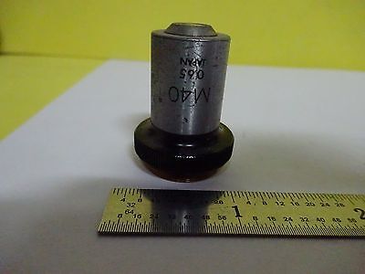 FOR PARTS MICROSCOPE PART OBJECTIVE OLYMPUS M40 OPTICS AS IS BIN#X1-62