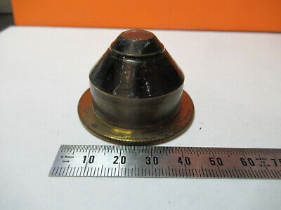 ANTIQUE ZEISS BRASS CONDENSER OPTICS MICROSCOPE PART AS PICTURED &P9-A-108