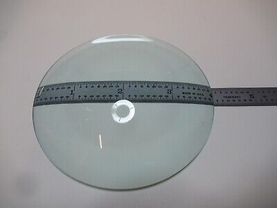 OPTICAL LARGE GLASS LENS 4" DIAMETER PLANO CONVEX OPTICS AS PICTURED &16-B-50