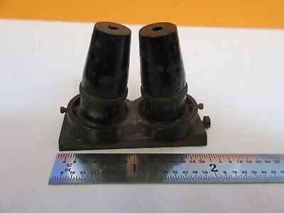 ANTIQUE BRASS STEREO OBJECTIVES OPTICS MICROSCOPE PART AS PICTURED &7B-B-80