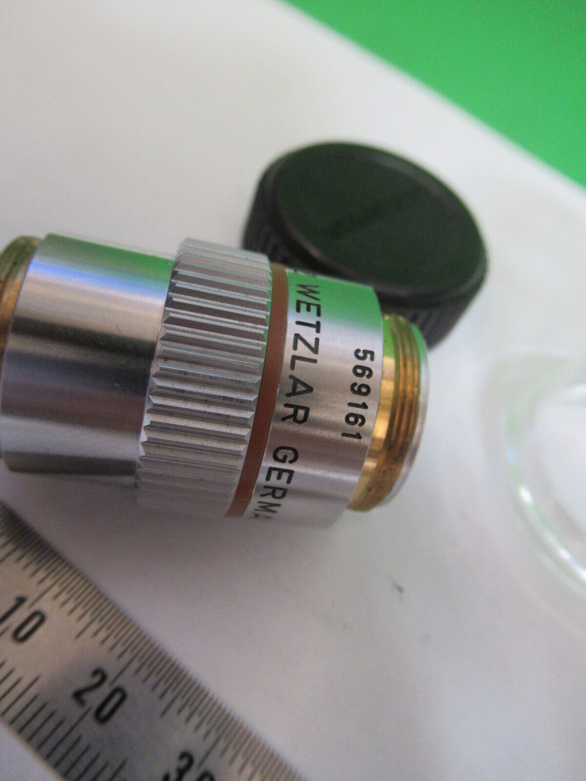 LEITZ WETZLAR GERMANY OBJECTIVE PL 3.2X  MICROSCOPE PART AS PICTURED &R4-A-10