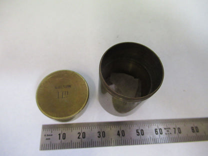 ANTIQUE BRASS GRUNOW RARE EMPTY OBJECTIVE CANISTER AS PICTURED &R9-B-07