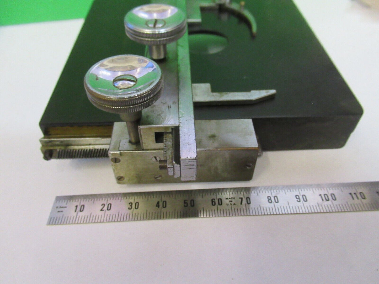 ERNST LEITZ WETZLAR STAGE TABLE METAL  XY MICROSCOPE PART AS PICTURED #W5-B-55