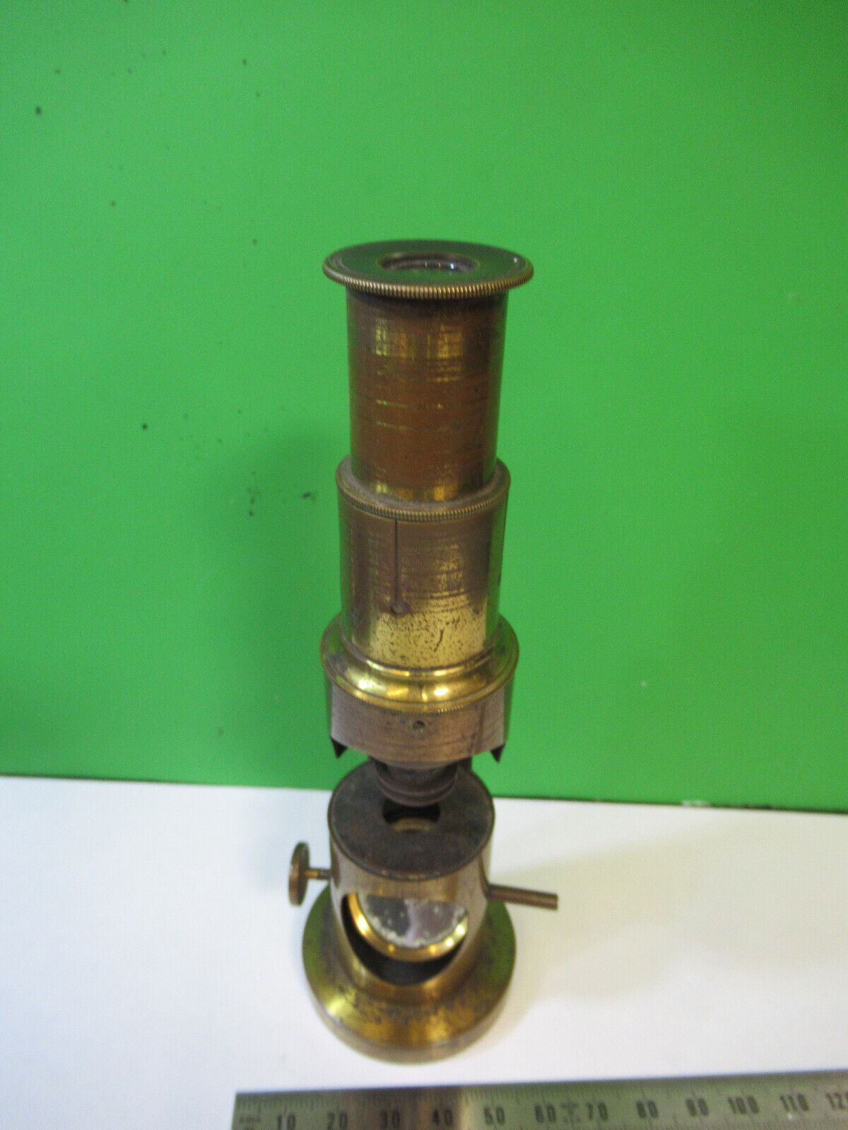 ANTIQUE FRENCH BRASS PORTABLE FIELD OPTICS MICROSCOPE AS PICTURED 22-A-25