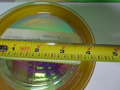 OPTICAL ZERODUR DICHROIC MIRROR 4" DIAMETER Convex LASER OPTICS AS IS B#67-08