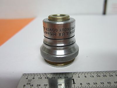 OPTICAL MICROSCOPE PART OBJECTIVE BAUSCH LOMB 8X OPTICS AS IS BIN#B3-F-5