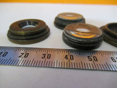 FOR PARTS ANTIQUE BRASS MOUNTED LENSES LOTMICROSCOPE PART AS PICTURED P2-A-20