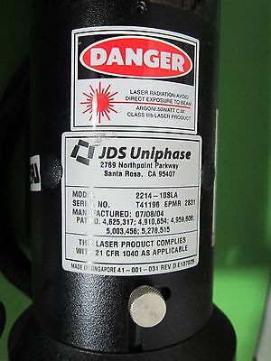 POWERFUL ARGON LASER JDS UNIPHASE 2214-10SLA OPTICS + POWER SUPPLY BIN#WARE