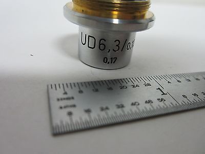 MICROSCOPE PART OBJECTIVE CARL ZEISS UD 6.3X OPTICS AS IS BIN#E5-P-23