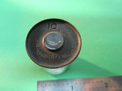 VINTAGE OPTICAL MICROSCOPE PART EYEPIECE 10X ERNST LEITZ OPTICS BIN#A4-29