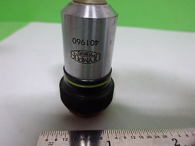 MICROSCOPE PART OBJECTIVE OLYMPUS M40 40X [fair] OPTICS AS IS BIN#Y6-E-13