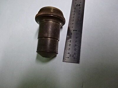 MICROSCOPE PART VINTAGE BRASS OBJECTIVE SPENCER 10X OPTICS AS IS #AE-07