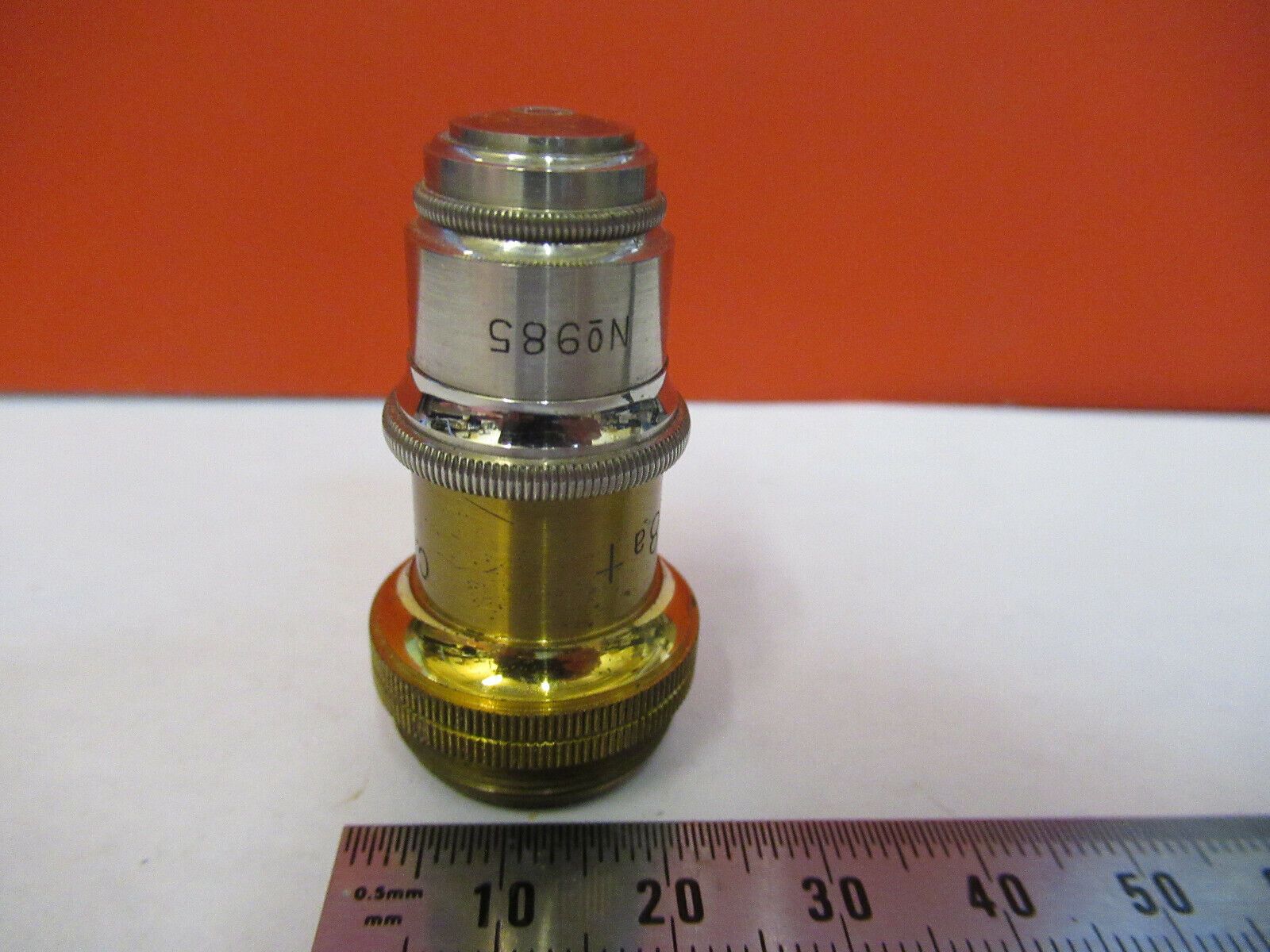 Reichert Austria Brass Microscope Objective No. 8a