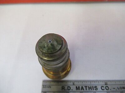 ANTIQUE ERNST LEITZ BRASS OBJECTIVE MICROSCOPE PART OPTICS AS PICTURED &13-FT-39