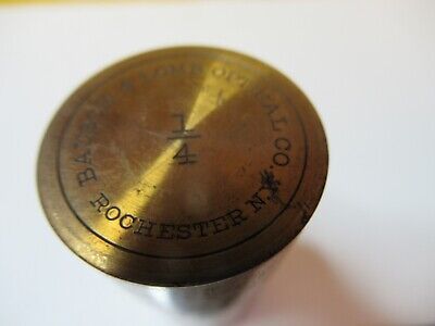 EMPTY ANTIQUE BRASS OBJECTIVE CAN BAUSCH LOMB 1/4 MICROSCOPE AS PICTURED 14-C10