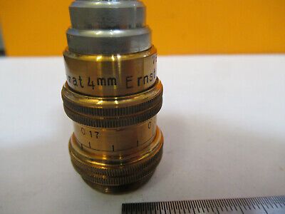 ANTIQUE BRASS LEITZ OBJECTIVE RARE APO LENS MICROSCOPE PART AS PICTURED 8Y-A-112