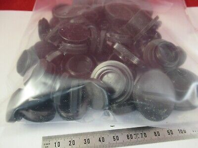 LOT ASSORTED MICROSCOPE PART PLASTIC CAPS MULTIPLE BRANDS AS PICTURED &29-A-25