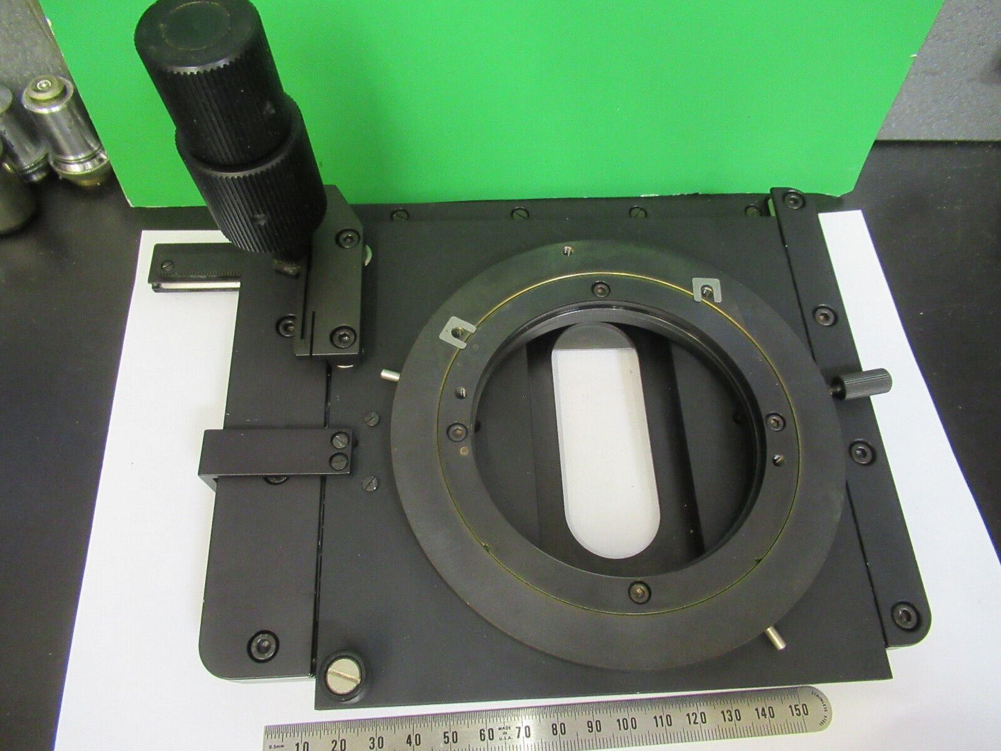 LEICA DMRX STAGE TABLE MICROMETER MICROSCOPE PART OPTICS AS PICTURED R8-A-60