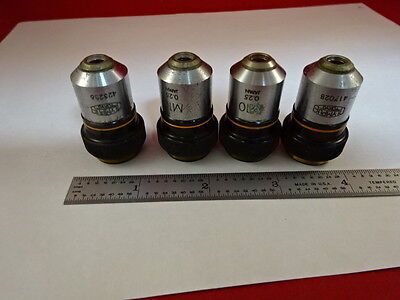 FOR PARTS MICROSCOPE LOT OBJECTIVES OLYMPUS M10 [scratches] OPTICS AS IS T2-B-18