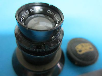 RARE MICROSCOPE OBJECTIVE LENS CARL ZEISS JENA GERMANY PLANAR 4.5X 5 cm OPTICS