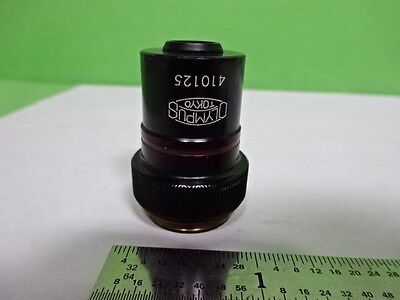 MICROSCOPE PART OBJECTIVE OLYMPUS PLAN 4X OPTICS AS IS B2-M-02