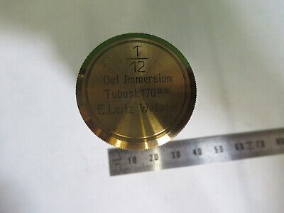 ANTIQUE ernst leitz BRASS CAN 1/12 OBJECTIVE MICROSCOPE PART AS PICTURED Q9-A-43