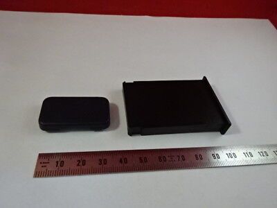 LEICA DMR GERMANY PLASTIC COVERS INSERTS MICROSCOPE PART OPTICS AS IS &98-50