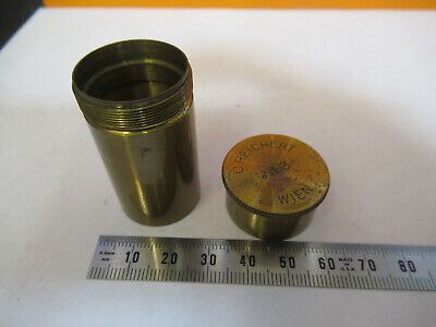 REICHERT AUSTRIA EMPTY BRASS CANISTER OBJECTIVE MICROSCOPE AS PICTURED P2-A-26